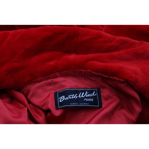 Vintage Luxury Red Sheared Mink Fur Zip Front Jacket Women’s Size L Winter Warm - Picture 12 of 16